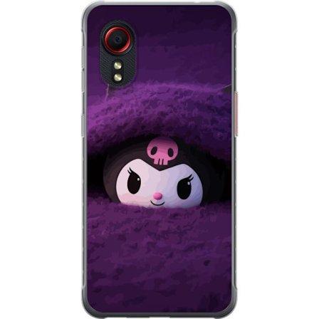 Kompatibel Mobilcover til Samsung Galaxy Xcover 5 Kuromi i et lilla luftigt miljø med en mystisk kawaii-design.