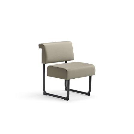 Sofa START, 600 mm, Kunstleder taupe/schwarz