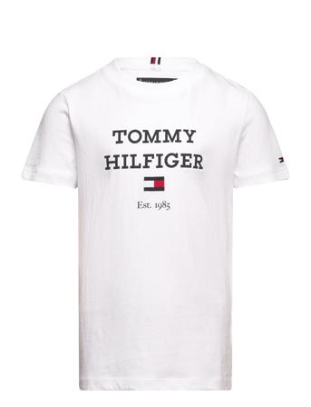 Th Logo Tee S/S T-shirts Short-sleeved Hvit Tommy Hilfiger*Betinget Tilbud