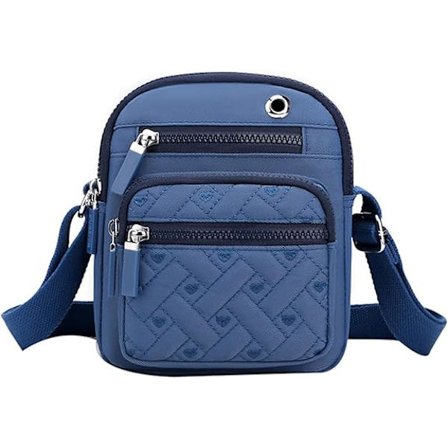 Canvas taske til kvinder, skuldertaske, crossbody, mobiltelefon taske til shopping, rejser, blå