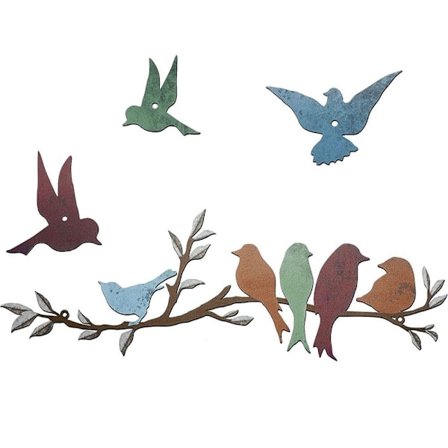 4 stk Metallveggkunst Kreativ Smijern Veggdekorasjon Fugl