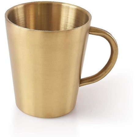 Guld 300ml Dobbeltvægget Rustfri Stål Tumbler Til Grill / Hjem / Kontor / Fest Ha EII