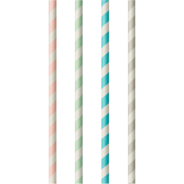 Papirsugerør Striper Ø6mm