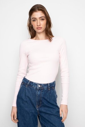 CAMILLA PIHL - Petronella Rib Boatneck - Light Pink SizeS