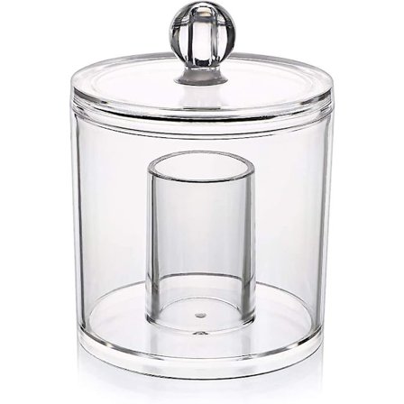 Bomullsboll och topshållare med lock Badrumsförvaring