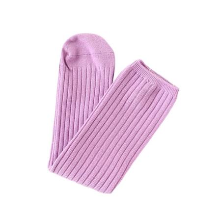 for 3-12Y høye knestrømper Barnestrømper LILLA Purple