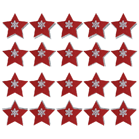 20 stk. julebestikkholder i julepentagramform (rød)