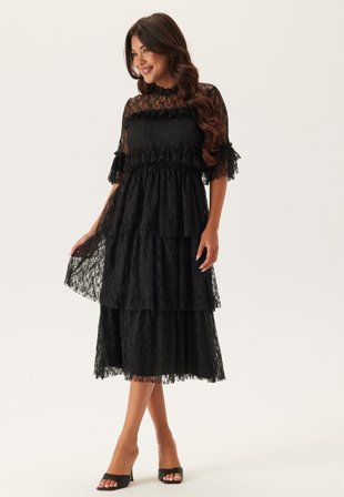 BUBBLEROOM - Frill Lace Midi Dress - 34