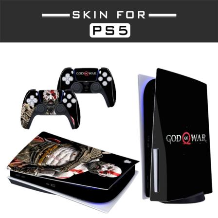 Liimakalvo - Yhteensopiva PS5:n kanssa - Kansi konsolin mukauttamiseen - Irrotettava vinyylifilmi - Matta satiini HD-laatu (Levy, god of war01)
