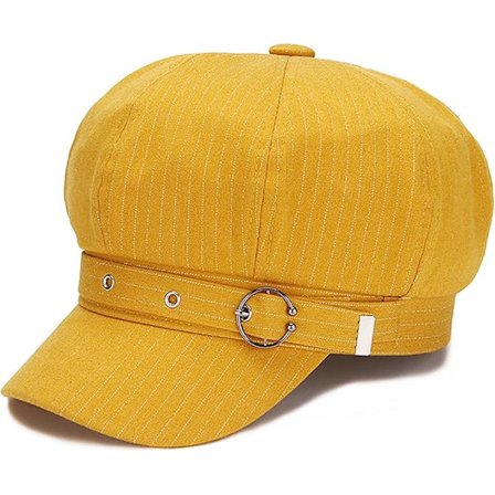 Franske Baskerhatter for Kvinner Vinter Newsboy Caps Vår Utendørs Solhatt Gul