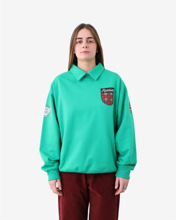 Rassvet - Varsity Collared Sweatshirt Knit - Green