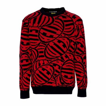 Iuter, Round-neck Knitwear Czerwony, Mężczyzna, Rozmiar: M