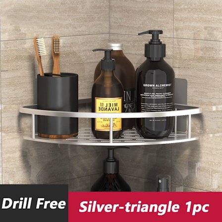 Kulmahyllyt Suihkutelineet Kylpyamme Järjestäjä Hylly HOPEA KOLMIO hopea