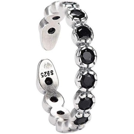 925 Sterlinghopea Enkel Design Cubic Zirconia avattavat renkaat Säädettävät naisille tytöille