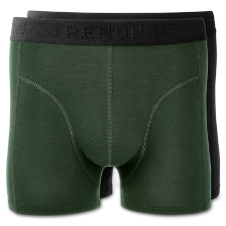 FeatherFeel | 2-Pack Black and Olive Green Merino Wool Boxer Briefs for Men - Wool Boxers