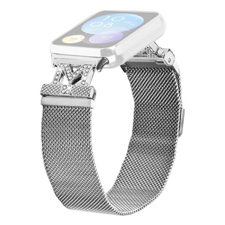 Xiaomi Redmi Watch 4 Armband Rostfritt stål M-Type Milanese klockarmband Silver handledsrem