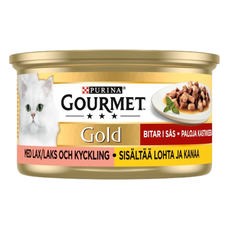 Purina Gourmet Gold - Lakse- og kyllingbiter i saus 85 g - Katt - Kattefôr & kattemat - Våtfôr og våtmat - ZOO.no