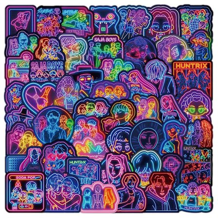 50 K-POP Demon Hunter Pige Gruppe Klistermærker - Nat Neon Lys DIY Graffiti