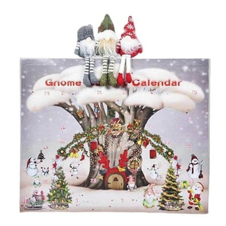 Julegnom Adventkalender 2024, 24 Dages Julekalender Gnomen Plyslegetøj (FMY)