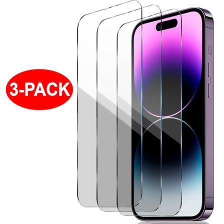 3-Pack - iPhone 14 Pro Max - Härdat Glas Skärmskydd Transparent