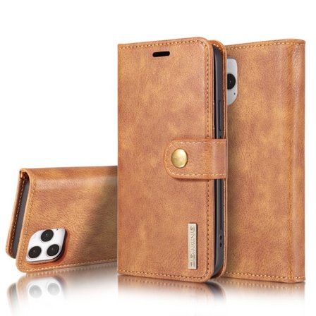 DG.MING 2-in-1 Magnet Wallet iPhone 12/12 Pro Brown