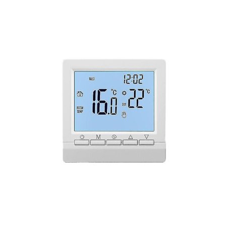 Digital Wifi Termostat, Programmerbar Justerbar Trådbunden Batterimodell Med LCD-Skärm, Blå [DB]