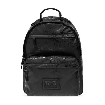 Versace Jeans Couture, Regalia Baroque printed backpack Czarny, Mężczyzna, Rozmiar: ONE Size