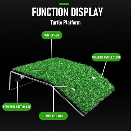 Gräsmatta Sköldpadda Solplats, Sköldpadda Ramp Reptil Stege Vila Terrass, Simulering Gräs Sköldpadda Ramp för Sköldpadda Tank (storlek: S)