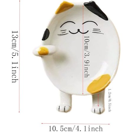 Keramisk skjeholder for kjøkken, holder for lokk, keramisk skjeholder for servise (gul)