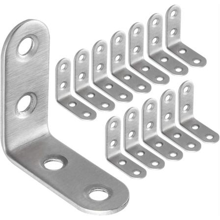50kpl ruostumattomasta teräksestä valmistettu kiinnike 40x40mm, kulmakannattimet huonekalujen kiinnitykseen ja korjaamiseen, vahvistusliitokset, Silv