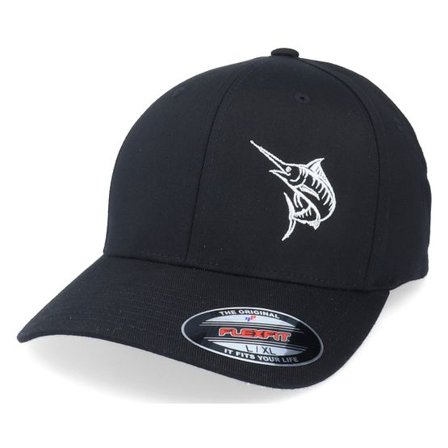Skillfish - Svart flexfit Keps - Marlin Fishing Black Flexfit @ Hatstore
