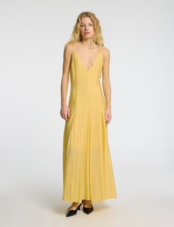 Selected Slfjosella Tiered Ankle Strap Dress - Yellow - 40