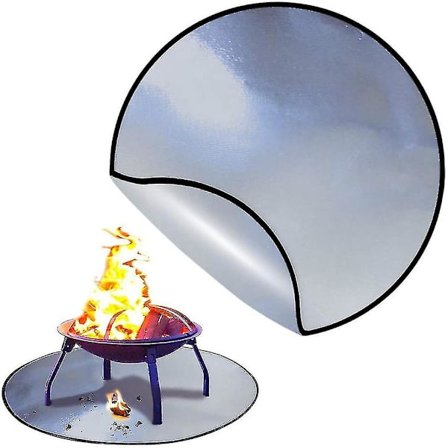 Rund branngropmatte 36 tommer brannsikker matte under grillpute utendørs gulvplen dekkbeskytter