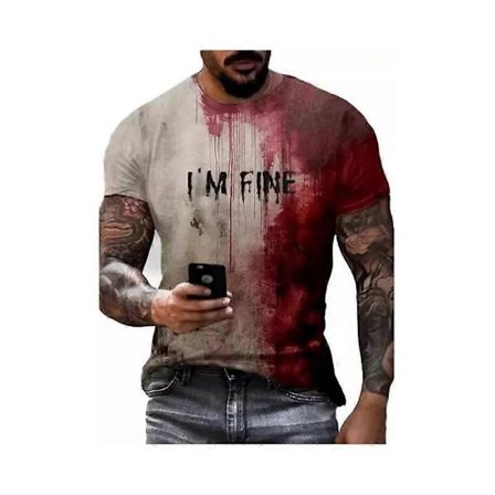 Olen kunnossa verinen paita Halloween verinen kangas miesten kauhu t-paidat hauskat paidat lahja