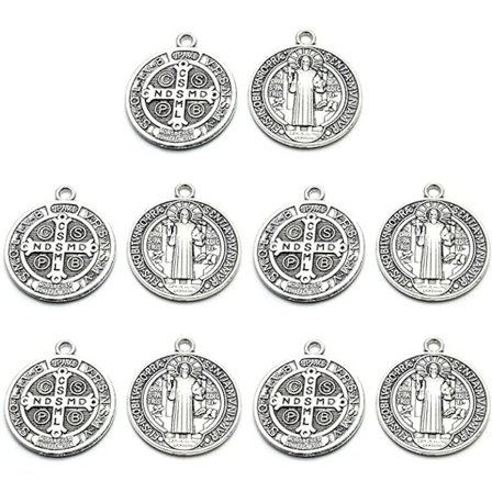 Benedict Nursia Patron Mot Ond Medaljhänge 1,18 tum Diamter Saint