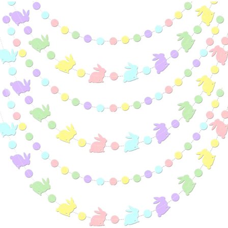 Påskekrans Kanin Hængende Guirlande Påskehare Banner Kanin Guirlande Hængende Dekoration Indendørs Udendørs Have God Påske Hjem Dekoration