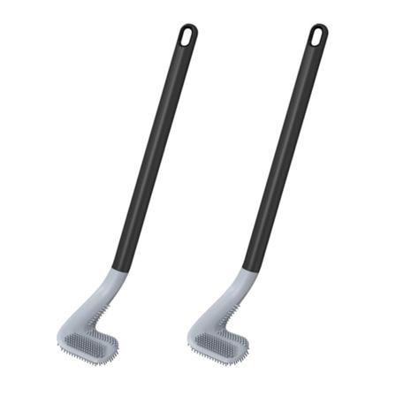 WC-harja Sein kiinnitett v syv puhdistusharja liukastumattoman pitk n kahvan kanssa kylpyhuoneen wc:hen Musta Black 2pcs