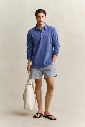 GANT Herren Gestreifte Seersucker Badeshorts (XXL) Blau