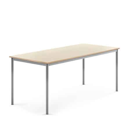 Tisch SONITUS, 1800x800x720 mm, Hochdrucklaminat Birke, alugrau