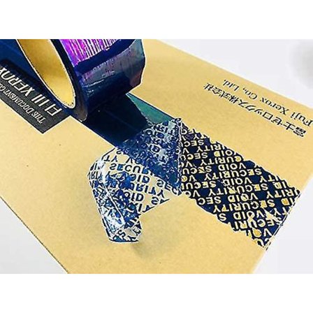 Manipuleringssäker säkerhetstejp, förseglings- och förpackningstejp, förfalskningssäker tejp, blå, 50 mm x 50 m, 1 rulle