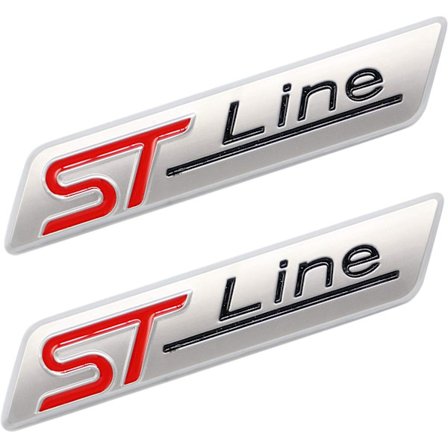 2 stk Metal St Line Sticker Bilskilt Emblem Badge Krom Sticker,