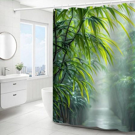 Kuvioidut suihkuverhot, vedenpitävät ja hajuttomat, valmistettu polyesteristä