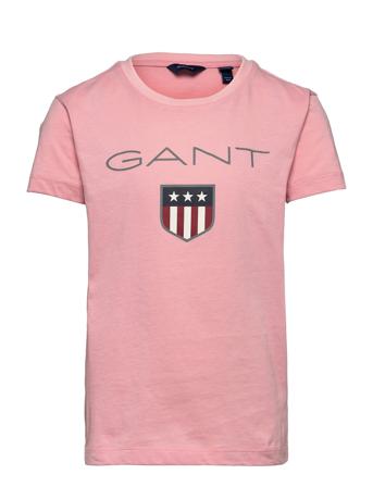 Gant Shield Ss T-Shirt T-shirts Short-sleeved Vaaleanpunainen GANT