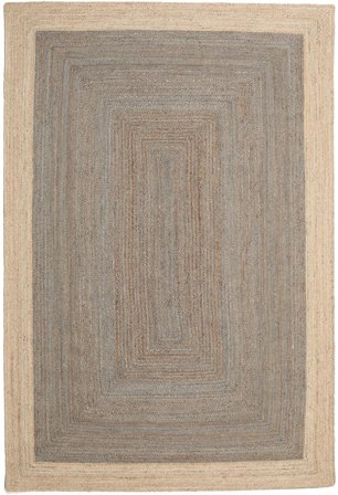 Indoor/Outdoor Rug Plain (Single Colored) Frida Frame Grey/Beige