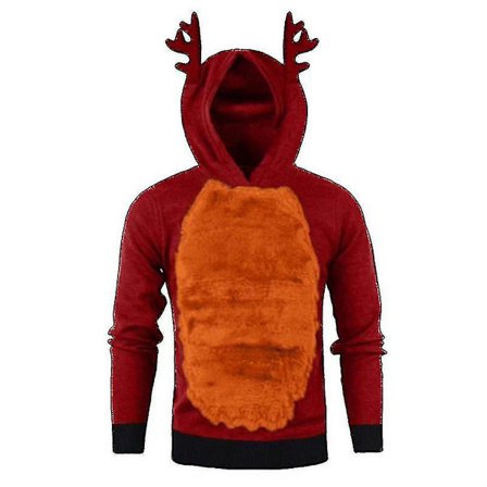Julhoodie för män Jumper Toppar Jul Rudolph Ren Pullover Sweatshirt