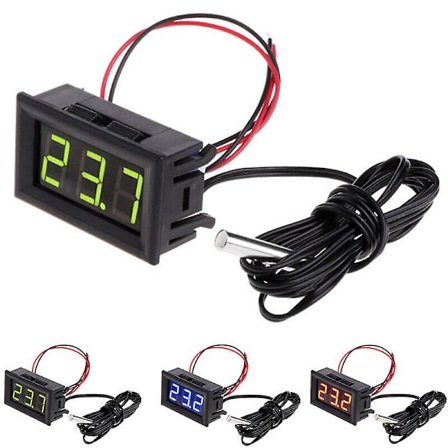 2/4-pakkaus Digitaalinen Lcd-lämpömittari Lämpötilamittari Vedenpitävällä anturianturilla Jääkaappi