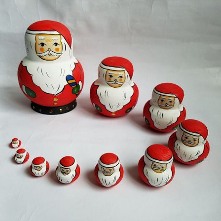 10 stk. Matryoshka-dukker Juledekorationer Nesting Doll