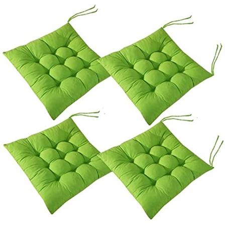4 st mjuka stolsdynor, stolsdynor med band, stolsdynor matsal för trädgård uteplats kök matsal (40x40cm)E green