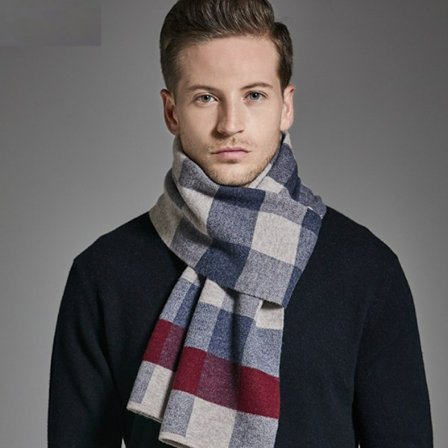 Ren uld tørklæde til mænd - efterår og vinter, eksklusiv, vild, ung