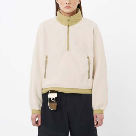 Salomon - Couches intermédiaires Vêtements Chroma Fleece Crop Hz W - Whisper White / Gray Green